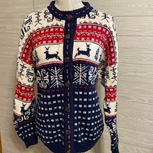 Woolrich vintage fair isle cardigan sweater. Size XL